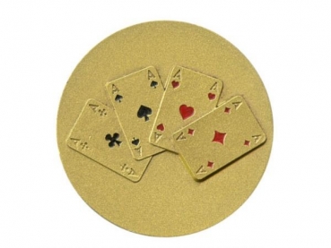 Poker Emblem Gold Durchmesser: 40 mm