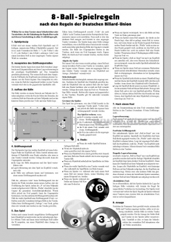 8-Ball Pool Billiard Tournament Rules, german language