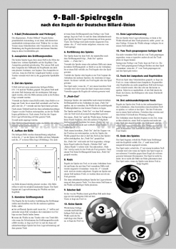 9-Ball Pool Billiard Tournament Rules, german language