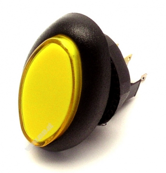 Leuchttaster oval gelb komplett mit Mikroschalter