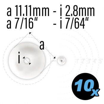 Flipper Gummi weiß, Innendurchmesser 2 mm (27/64")