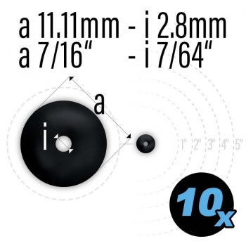 Flipper Gummi schwarz, Innendurchmesser 2 mm, 10 Stück