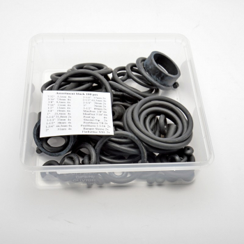 100 Stück Flippergummi Sortiment schwarz