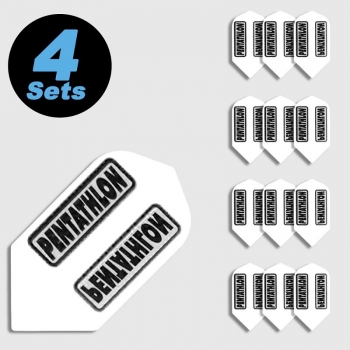 4 Flight Sets (12 Stk) Slim Polyester PenTathlon Clear weiß