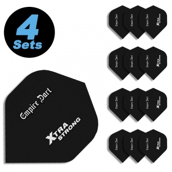 4 Flight Sets (12 Stk) Standard Polyester Dart Xtra-Strong Schwarz