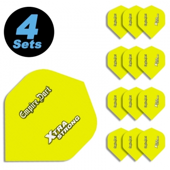 4 Flight Sets (12 Stk) Standard Polyester Dart Xtra-Strong Neongelb