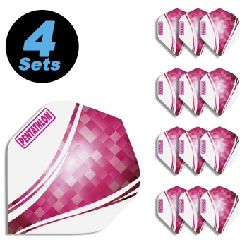 4 Flight Sets (12 Stk) Standard Polyester rosa