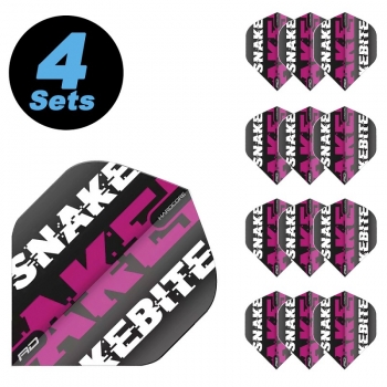 4 Flight Sets (12 Stk) Standard Polyester Snakebite Hardcore Magenta