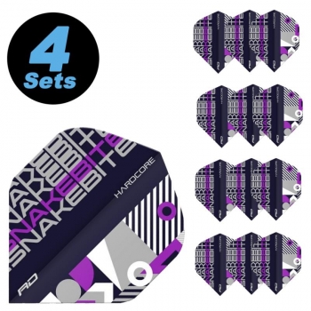 4 Flight Sets (12 Stk) Standard Hardcore Snakebite schwarz / violett