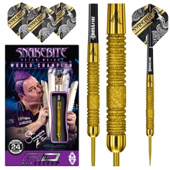 24 g Steel Darts (3 pcs) Peter Wright Snakebite Euro 11 Element Gold PC 20
