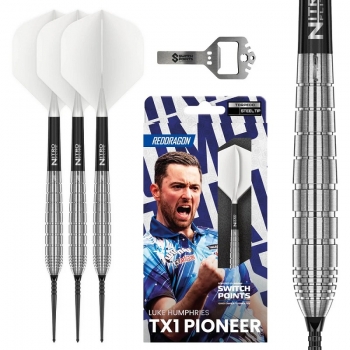 Steel Dartset Luke Humphries TX1 Pionieer 90% Tungsten Switch Point Darts