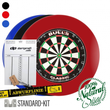 Dartarena Classic Dartboard mit Auffangring Markerboard und Abwurflinie