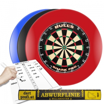 Dartarena Shark Pro - Dartboard mit Auffangring, Markerboard und Abwurflinie