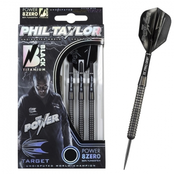 25 g Steel Darts (3 pcs.) Power 8Zero Black Titanium Phil Taylor