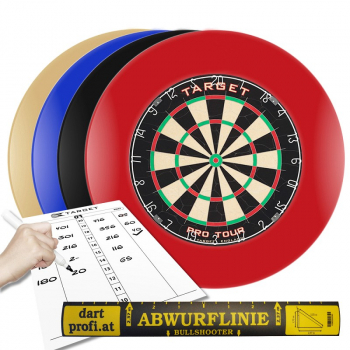 Dartarena Pro - Dartboard mit Auffangring, Markerboard und Abwurflinie