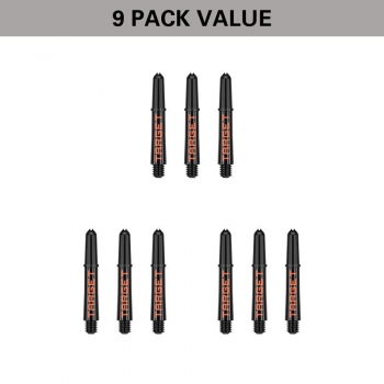 Schaftset (9 Stk) Nylon Pro Grip TAG orange & schwarz 2BA