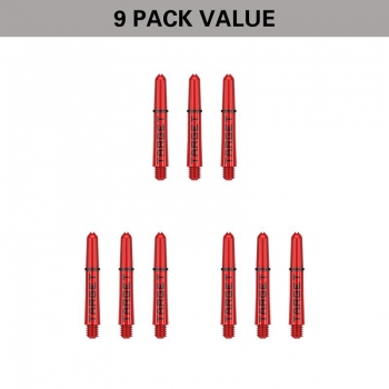 Schaftset (9 Stk) Nylon Pro Grip TAG rot & schwarz 2BA