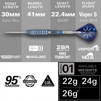 Preview: Steel Dartset Phil Taylor Raw Power GX2 SP 95%