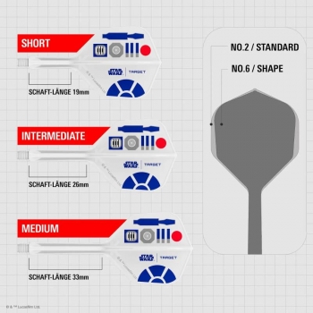 Preview: K-FLEX (3 Stk) Flight & Schaft R2D2 Starwars (No 2)