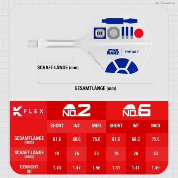 Preview: K-FLEX (3 Stk) Flight & Schaft R2D2 Starwars (No 2)