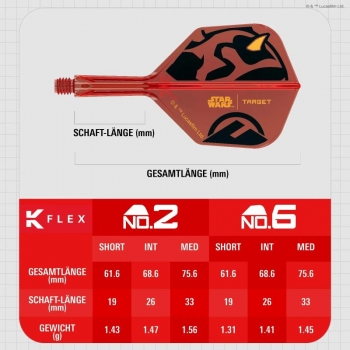 Preview: K-FLEX (3 Stk) Flight & Schaft  DARTH MAUL Starwars (No 6)