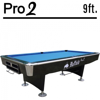 Pool Billiard table Buffalo Pro II 9ft black Pool playfield 254 x 127 cm