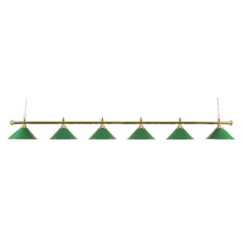 Billard Lampe 6 flammig Messing/grün