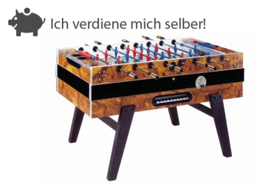 Fussballtisch Garlando Champion F1, Glasspielfeld mit 1,- Euro Münzeinwurf