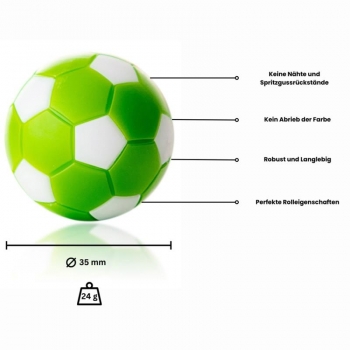 Ball für Fußballtisch grün/weiß  D 35 mm 24 g