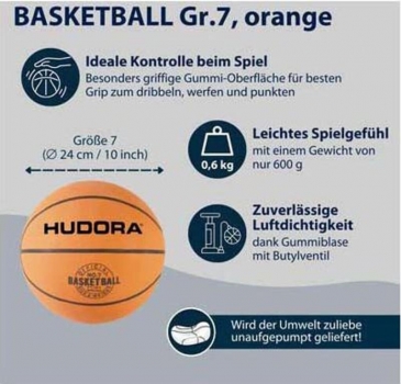 Basketball Größe 7 orange unaufgeblasen