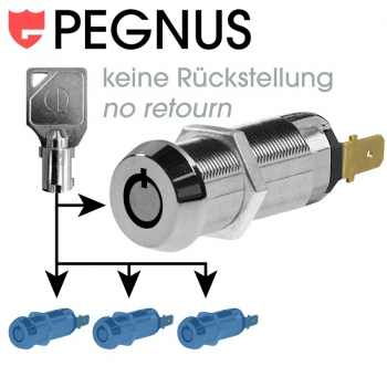 Pegnus Key Switch (n/o) KA C1403 36.50 mm - 1 7/16" key no return