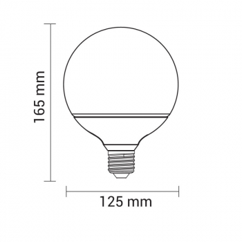 LED Birne E27 6,5W 230 Volt G125 Birne Glas 810 Lumen