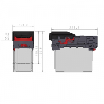 Banknotenprüfer NV9 plus horizontal 300er Kasse versperrbar