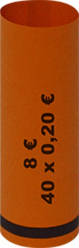 Coin sleeves for coin counting devices or for manual filling 50 x 0,20 Euro