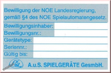 Aufkleber Spielautomatengesetz
