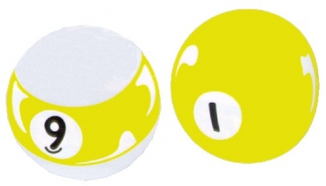 Aufkleber Pool Ball Nr. 1 u. 9