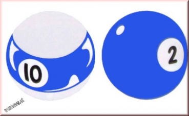 Aufkleber Pool Ball Nr. 2 und Nr.10 Durchmesser 40cm