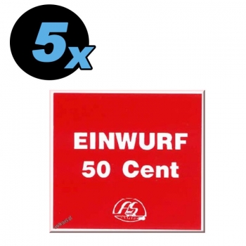 Aufkleber Einwurf 50 Cent