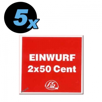 Aufkleber Einwurf 2x50 Cent