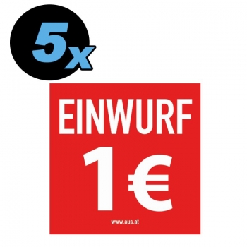 Aufkleber Einwurf 1 Euro 50x50mm