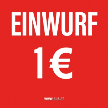 Aufkleber Einwurf 1 Euro 50x50mm