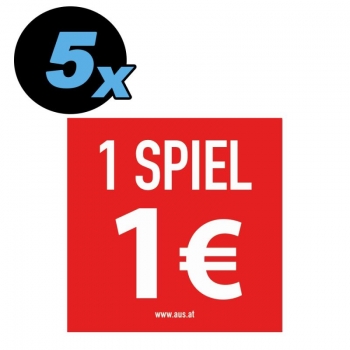 Aufkleber, 1 Spiel 1 Euro, 50 x 50 mm