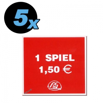 Aufkleber 1 Spiel 1,50 Euro