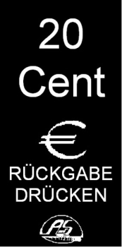 Einwurf Schild 20 Cent