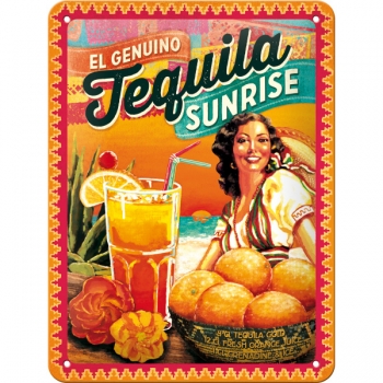 Blechschild - Tequila Sunrise - 15 x 20 cm