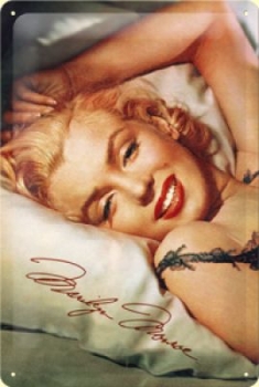 Blechschild - Marilyn Monroe - Sleeping - 20 x 30 cm