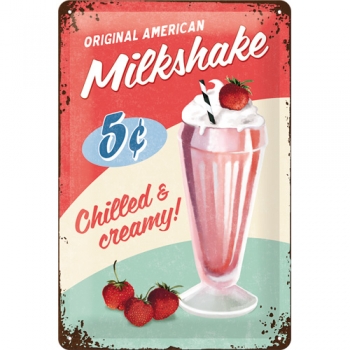 Blechschild - Milkshake - 20 x 30 cm