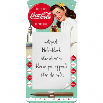 Magnetic notepads - Coca Cola Diner Girl - 10 x 20 cm