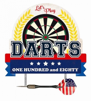 ONE PAIR OF CUT VINYL DECAL STICKERS 3" X 3" EACH  LETS PLAY DARTS.