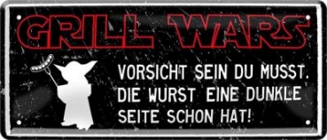 Metal sign  28x12 cm Grill Wars